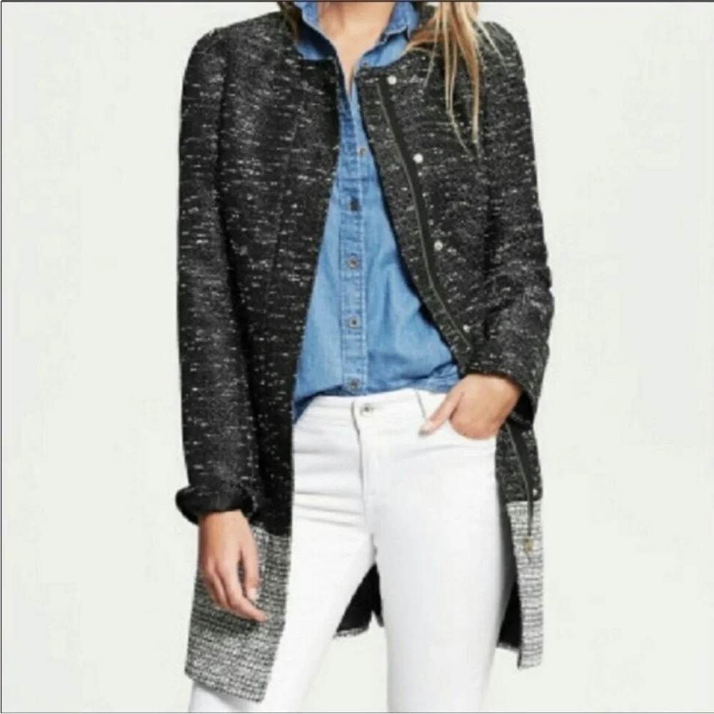 Banana republic tweed collarle jacket size S